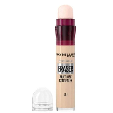 קונסילר מייבלין אינסטנט אייג' ריוואינד Instant Age Rewind Eraser עם ספוגית לטשטוש כהויות ופיסול פנים
