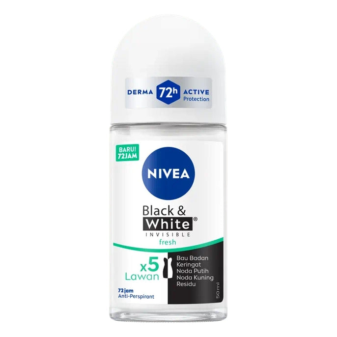 NIVEA | ניוואה - Black & White Invisible Pure | דאודורנט רול-און לאישה למניעת כתמים