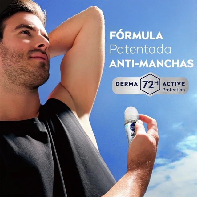 NIVEA MEN Black & White Invisible Fresh | ניביאה מן דאודורנט רול-און אנטי-פרספירנט לגבר למניעת כתמים עד 72 שעות (50 מ"ל)