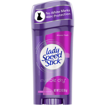 דאודורנט סטיק לנשים ליידי ספיד סטיק שוור פרש Lady Speed Stick Shower Fresh Deodorant Stick 2.3oz 68ml להגנת יובש ורעננות ללא סימנים לבנים על בגדים, בעיצוב סגול וורוד