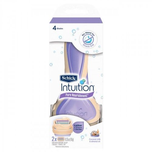 מכשיר גילוח עם סבון קוקוס וקרם שקדים - 2 סכינים