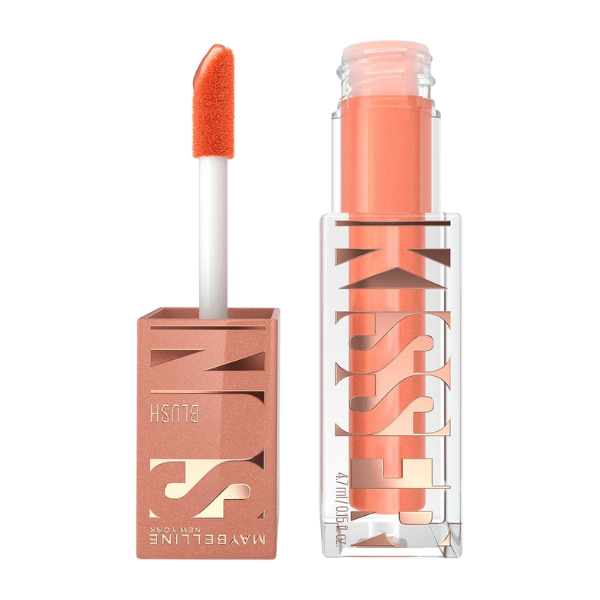 סומק ברונזר נוזלי מייבלין סאן קיסר Sunkisser Liquid Blush למראה זוהר ושזוף עמיד ל-12 שעות