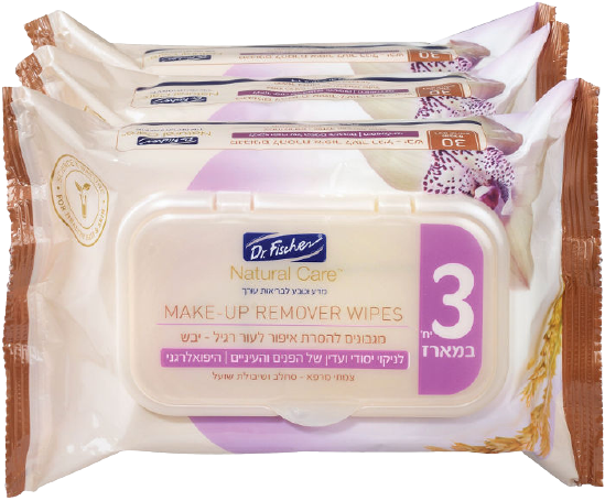 מגבונים להסרת איפור - 25 יחידות, היפואלרגניים, תמציות סחלב