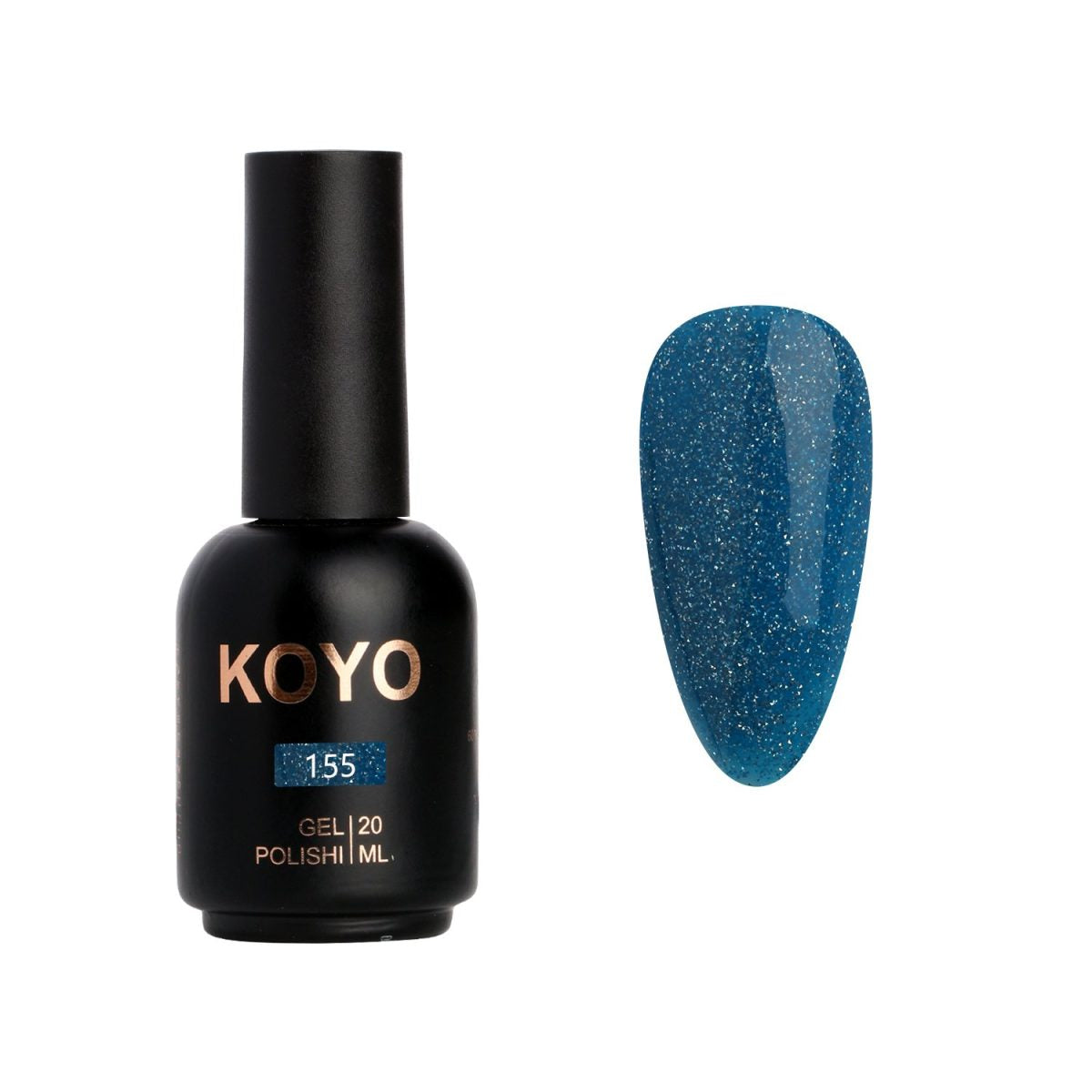 לק ג'ל מקצועי KOYO קויו גוון 155 בכיסוי מלא ועמיד