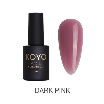 ג'ל בנייה מקצועי KOYO קויו ג'ל בנייה KOYO dark pink מל 15 לפיסול וחיזוק הציפורניים