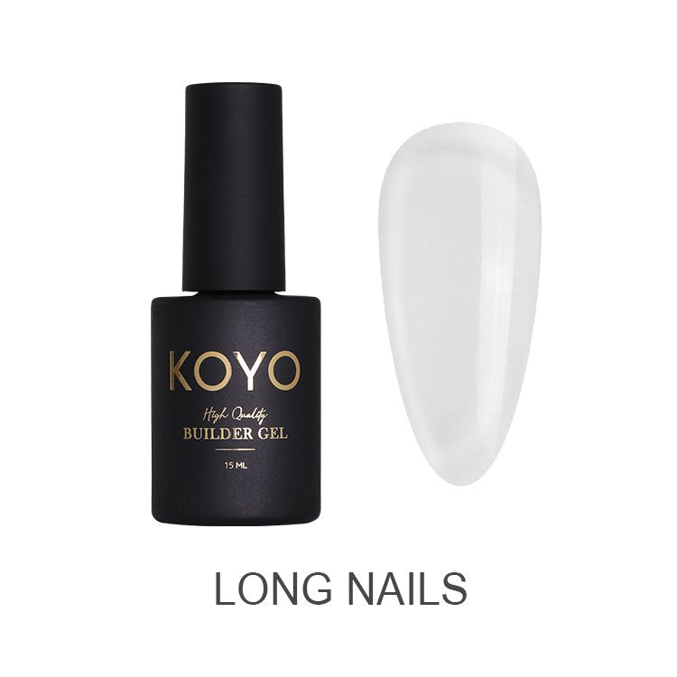 ג'ל בנייה מקצועי KOYO קויו ג'ל בנייה KOYO long nails שקוף 15 מל לפיסול וחיזוק הציפורניים