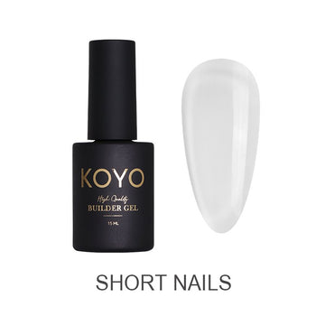 ג'ל בנייה מקצועי KOYO קויו ג'ל בנייה KOYO short nails שקוף 15 מל לפיסול וחיזוק הציפורניים