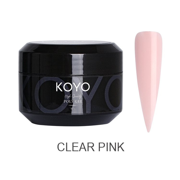 פוליג'ל מקצועי KOYO קויו 50 מ"ל פוליג'ל KOYO clear pink מל 50 לבנייה ופיסול ציפורניים