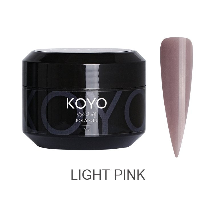 פוליג'ל מקצועי KOYO קויו 50 מ"ל פוליג'ל KOYO light pink מל 50 לבנייה ופיסול ציפורניים