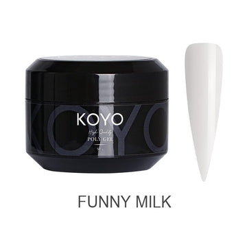 פוליג'ל מקצועי KOYO קויו 50 מ"ל פוליג'ל KOYO funny milk מל 50 לבנייה ופיסול ציפורניים