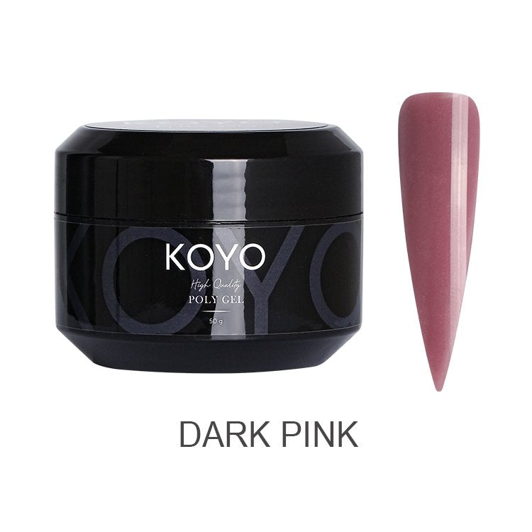 פוליג'ל מקצועי KOYO קויו 50 מ"ל פוליג'ל KOYO dark pink מל 50 לבנייה ופיסול ציפורניים