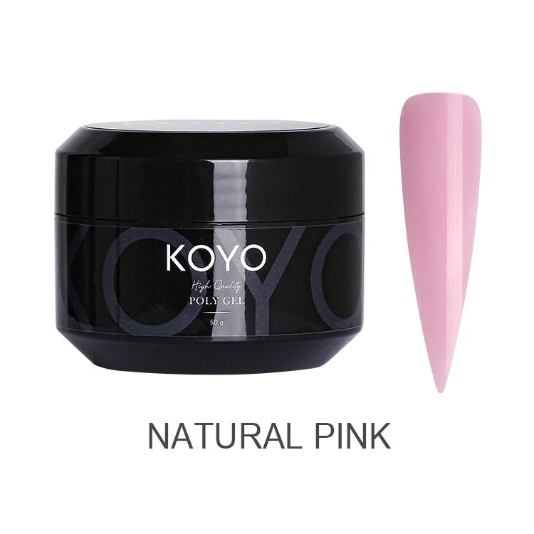 פוליג'ל מקצועי KOYO קויו פוליג'ל KOYO natural pink מל 50 לבניית ציפורניים חזקה ועמידה