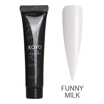 פוליג'ל מקצועי KOYO קויו פוליג'ל KOYO funny milk גר 15 לבניית ציפורניים חזקה ועמידה