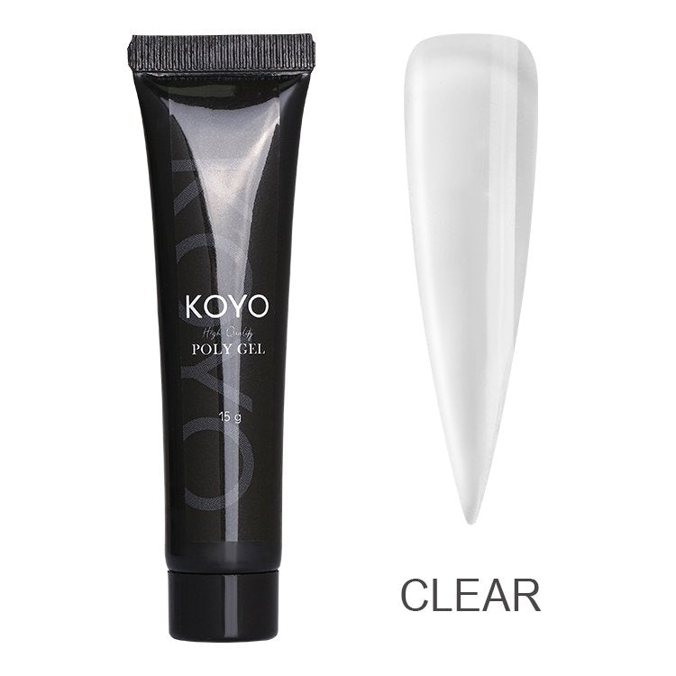פוליג'ל מקצועי KOYO קויו פוליג'ל KOYO clear גר 15 לבניית ציפורניים חזקה ועמידה