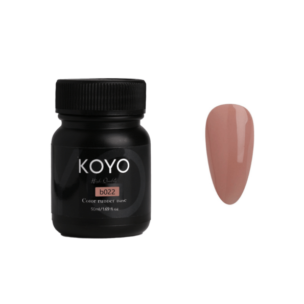ראבר בייס מקצועי KOYO קויו 50 מ"ל גוון B022 לחיזוק הציפורן ומבנה אנטומי