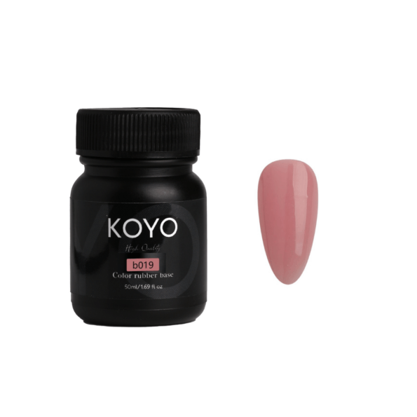 ראבר בייס מקצועי KOYO קויו 50 מ"ל גוון B019 לחיזוק הציפורן ומבנה אנטומי