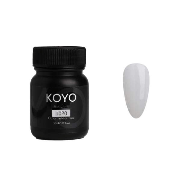 ראבר בייס מקצועי KOYO קויו 50 מ"ל גוון B020 לחיזוק הציפורן ומבנה אנטומי