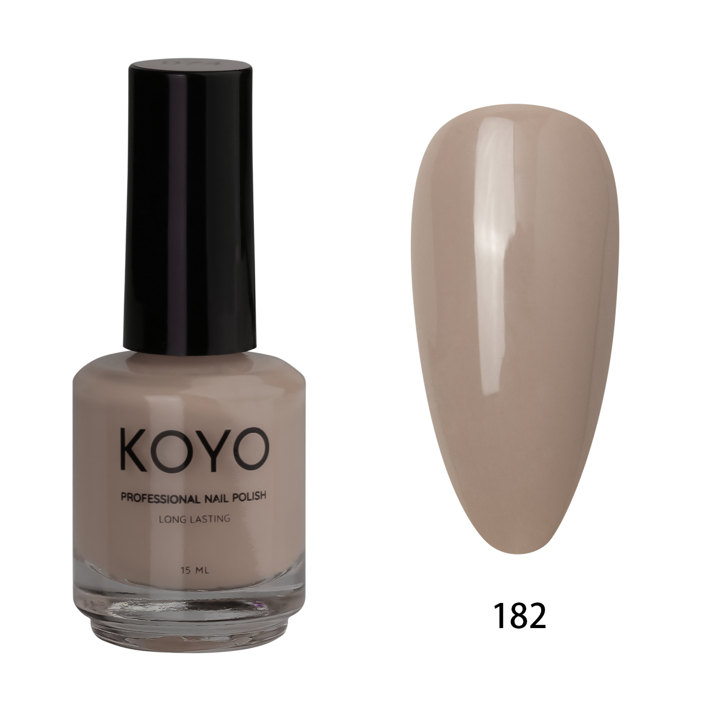 לק ג'ל מקצועי KOYO קויו 15 מ"ל גוון 182 בכיסוי מושלם