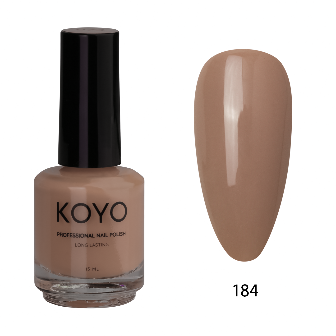 לק ג'ל מקצועי KOYO קויו 15 מ"ל גוון 184 בכיסוי מושלם