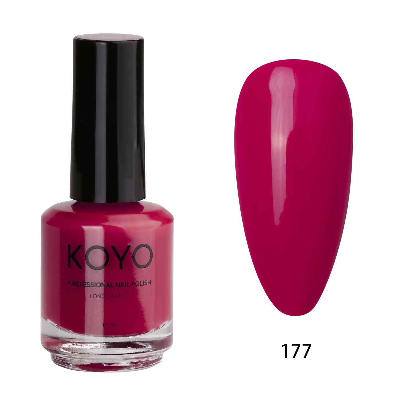 לק ג'ל מקצועי KOYO קויו 15 מ"ל גוון 177 בכיסוי מושלם