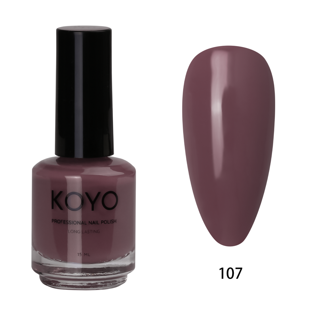 לק ג'ל מקצועי KOYO קויו 15 מ"ל גוון 107 בכיסוי מושלם