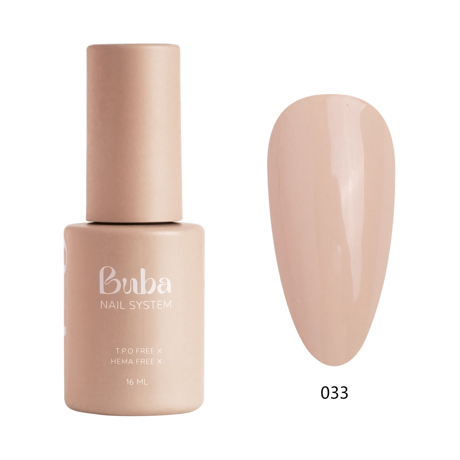 לק ג'ל בובה Buba HEMA FREE גוון 033 היפואלרגני לכיסוי מושלם