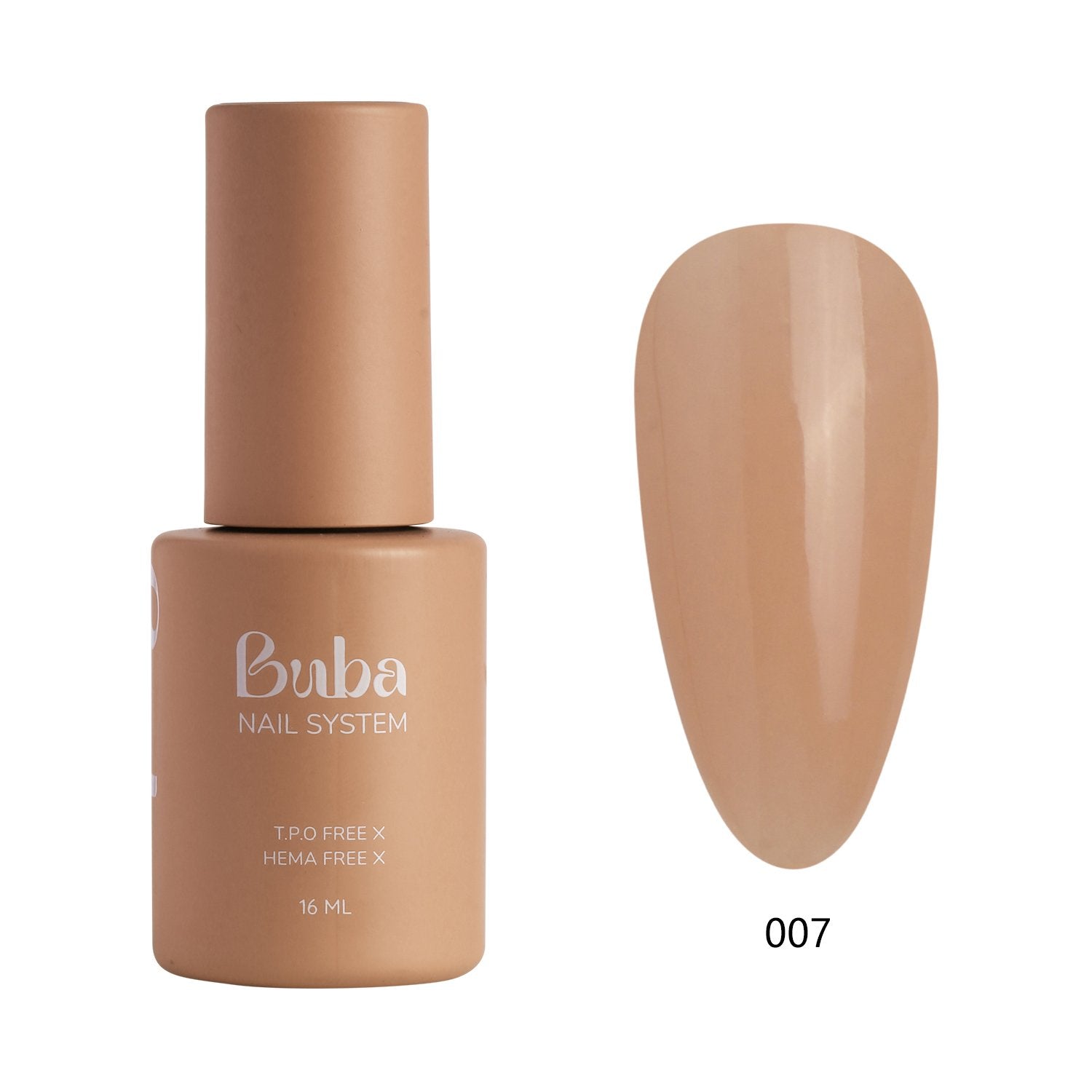 לק ג'ל בובה Buba HEMA FREE גוון 007 היפואלרגני לכיסוי מושלם