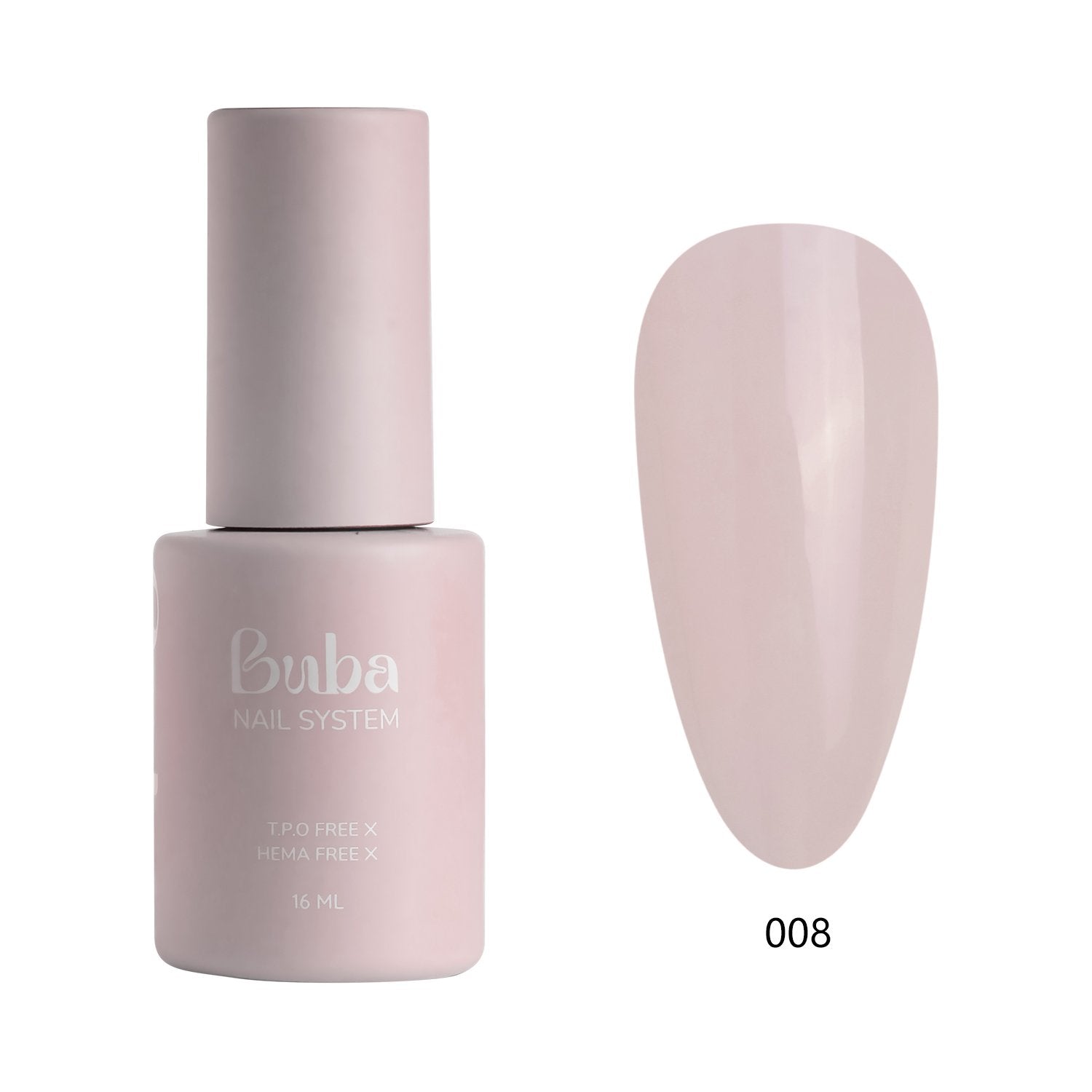לק ג'ל בובה Buba HEMA FREE גוון 008 היפואלרגני לכיסוי מושלם
