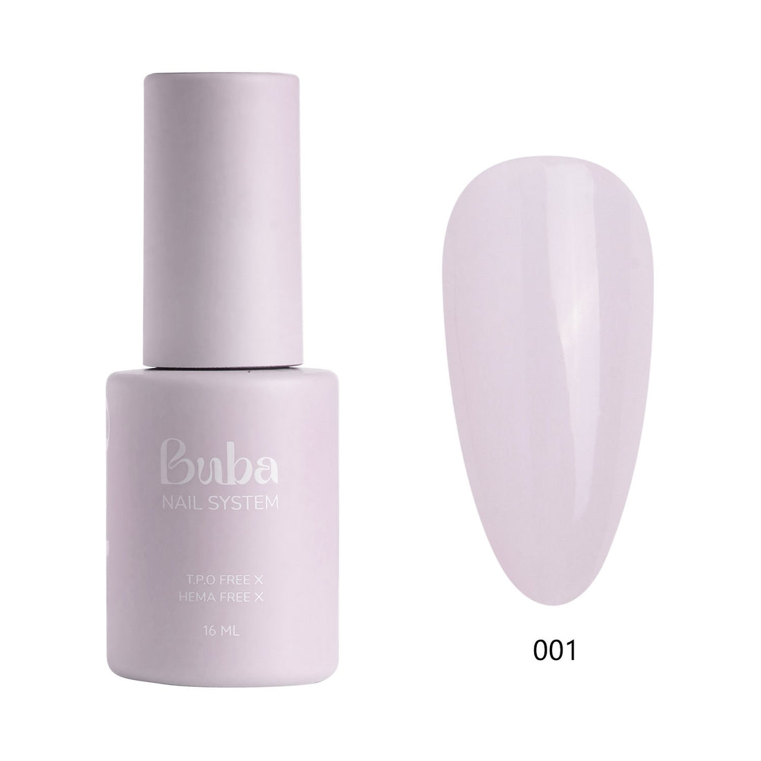 לק ג'ל בובה Buba HEMA FREE גוון 001 היפואלרגני לכיסוי מושלם