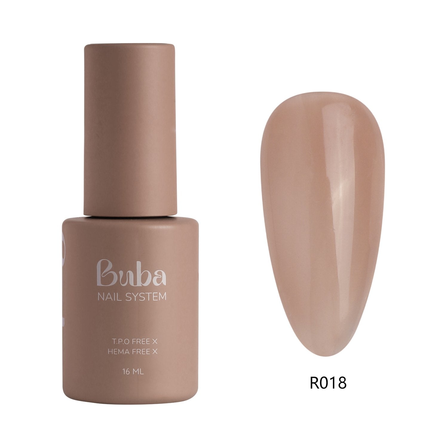 ראבר בייס בובה Buba HEMA FREE גוון R018 לחיזוק הציפורן ומבנה אנטומי