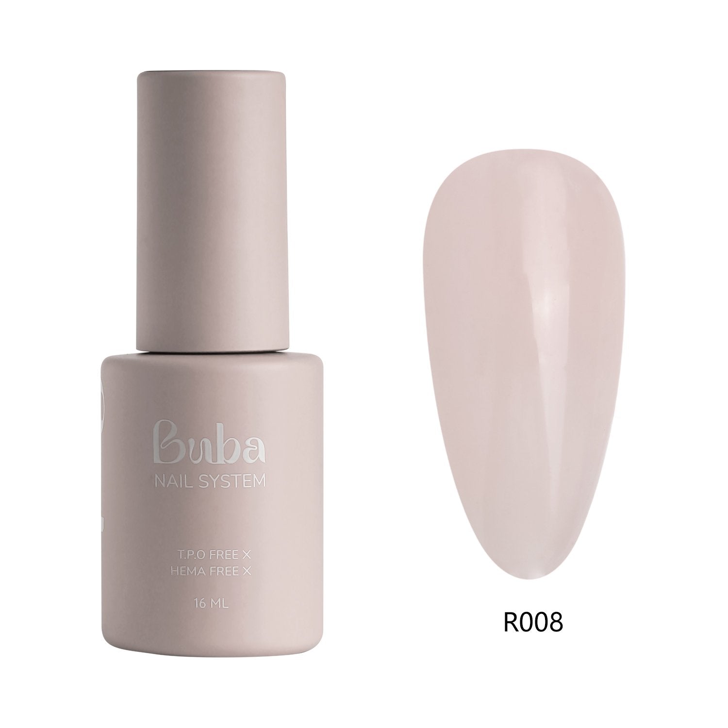 ראבר בייס בובה Buba HEMA FREE גוון R008 לחיזוק הציפורן ומבנה אנטומי