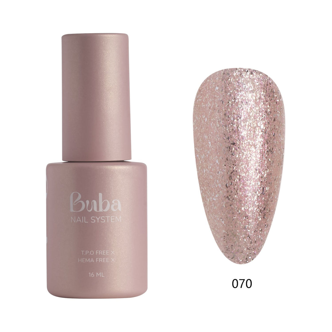 לק ג'ל בובה Buba HEMA FREE גוון 070 היפואלרגני לכיסוי מושלם