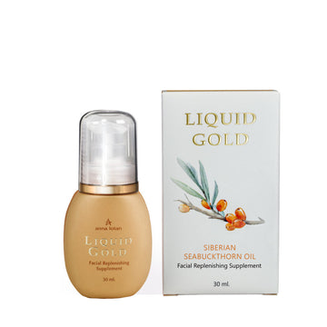 אנה לוטן Liquid Gold סרום סופלמנט (Facial Supplement) מרוכז המועשר בשמן אובליפיחה להזנה אינטנסיבית וזוהר 30 מ"ל