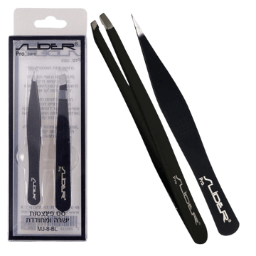 סט פינצטות מקצועי SLIDER Pro Care - 2 פינצטות איכותיות