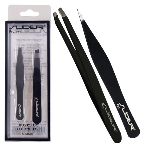 סט פינצטות מקצועי SLIDER Pro Care - 2 פינצטות איכותיות