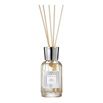 מפיץ ריח יוקרתי ספרינג בניחוח White Flower בבקבוק בעיצוב כסף אלגנטי - SPRING White Flower Silver Diffuser 100ml