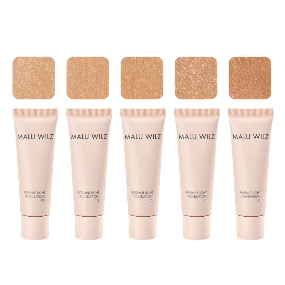 Malu Wilz Radiant Light Foundation professional long-lasting dewy foundation with blue light protection and natural ingredients