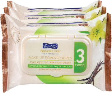 דר פישר מגבונים להסרת איפור לעור שמן-מעורב, 90 יח'