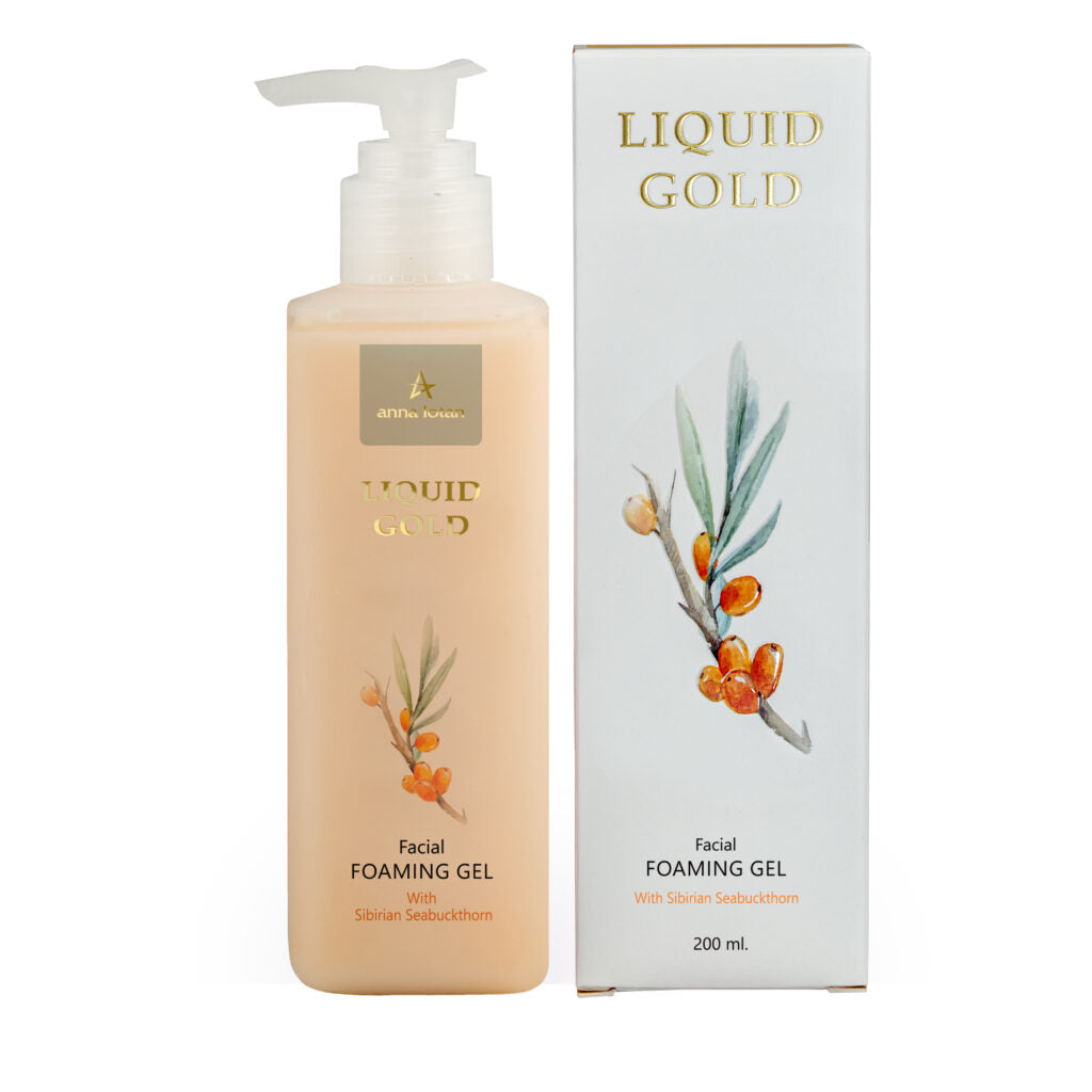 אנה לוטן Liquid Gold ג'ל ניקוי מקציף (Facial Foaming Gel) המועשר בשמן אובליפיחה לניקוי יסודי ורענן 200 מ"ל