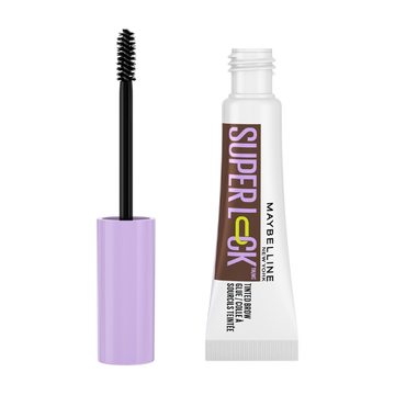 ג'ל גבות מייבלין סופר לוק בגוון חום כהה Super Lock Brow Glue Deep Brown לקיבוע והרמת הגבות עד 24 שעות