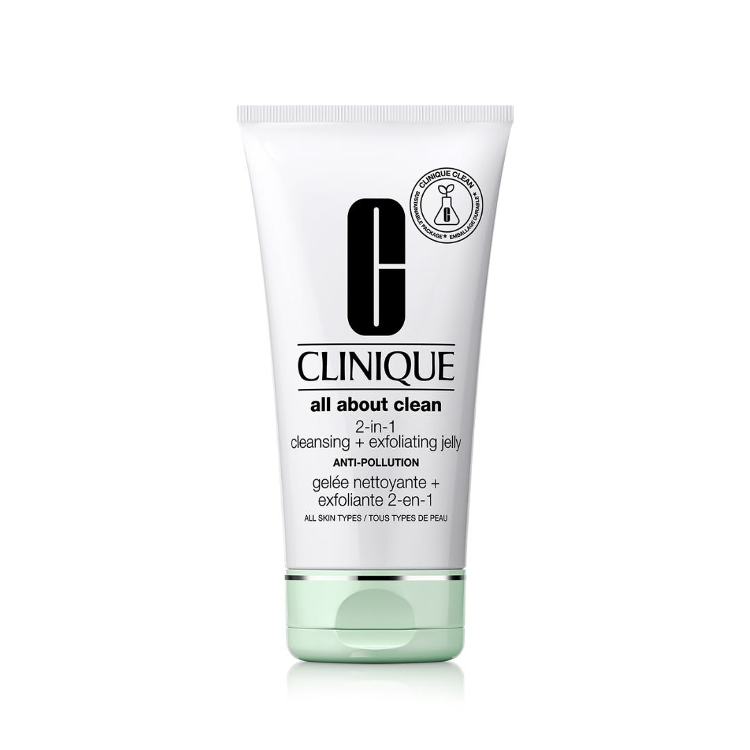ג'ל ניקוי ופילינג קליניק 2 ב-1 אנטי פולושן - Clinique 2-in-1 Cleansing + Exfoliating Jelly