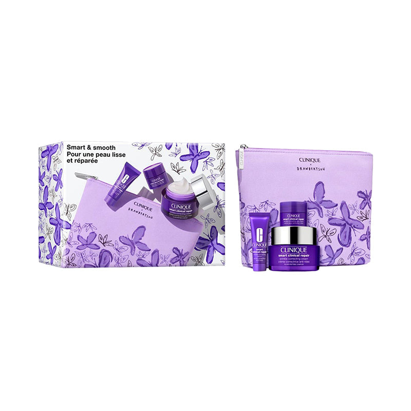 מארז טיפוח קליניק סמארט קליניקל ריפר הכולל סרום, קרם פנים וקרם עיניים לתיקון קמטים ומיצוק - Clinique Smart Clinical Repair Set