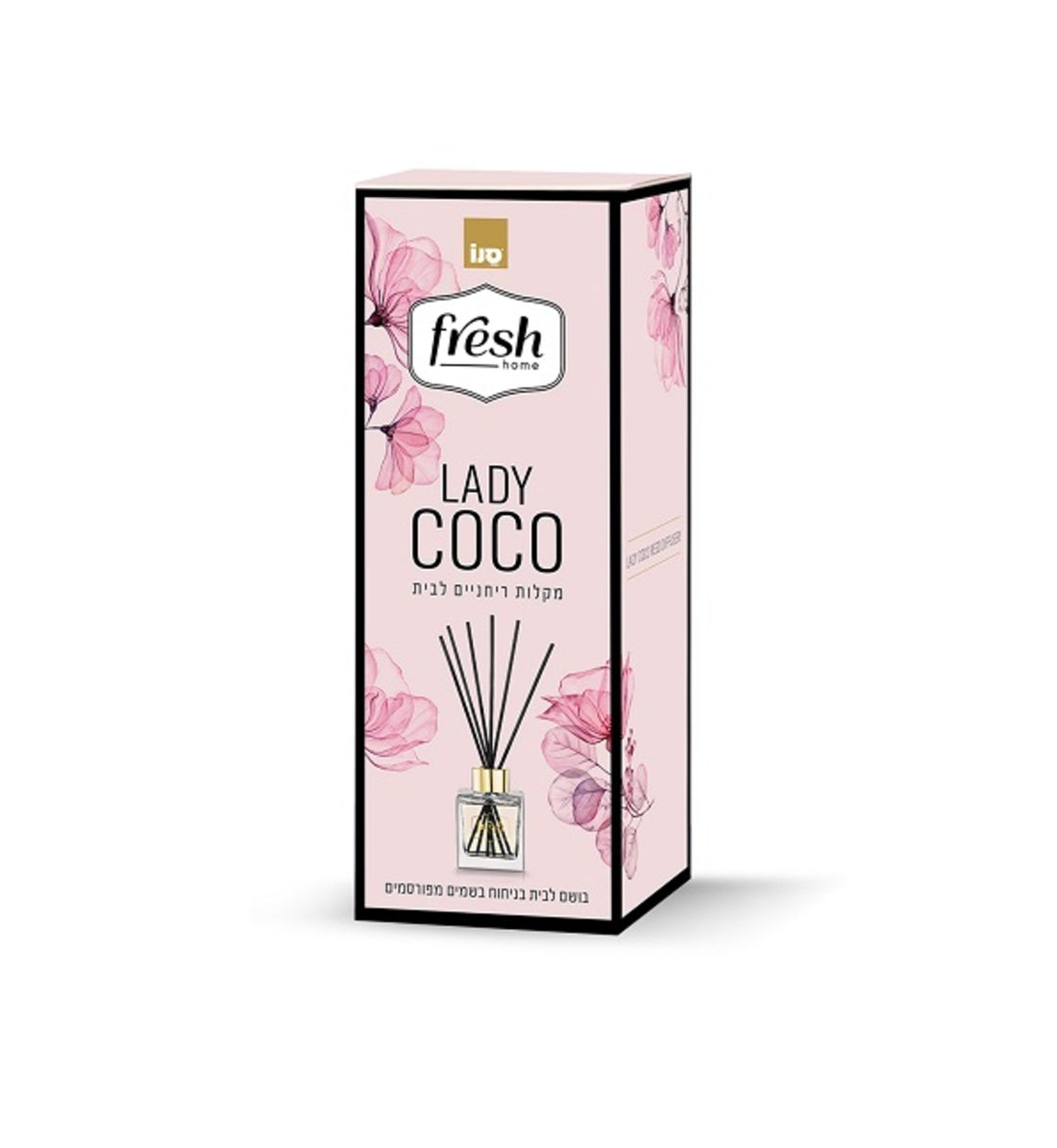 פרש הום מקלות בישום לבית בניחוח LADY COCO בבקבוק זכוכית יוקרתי 100 מ"ל