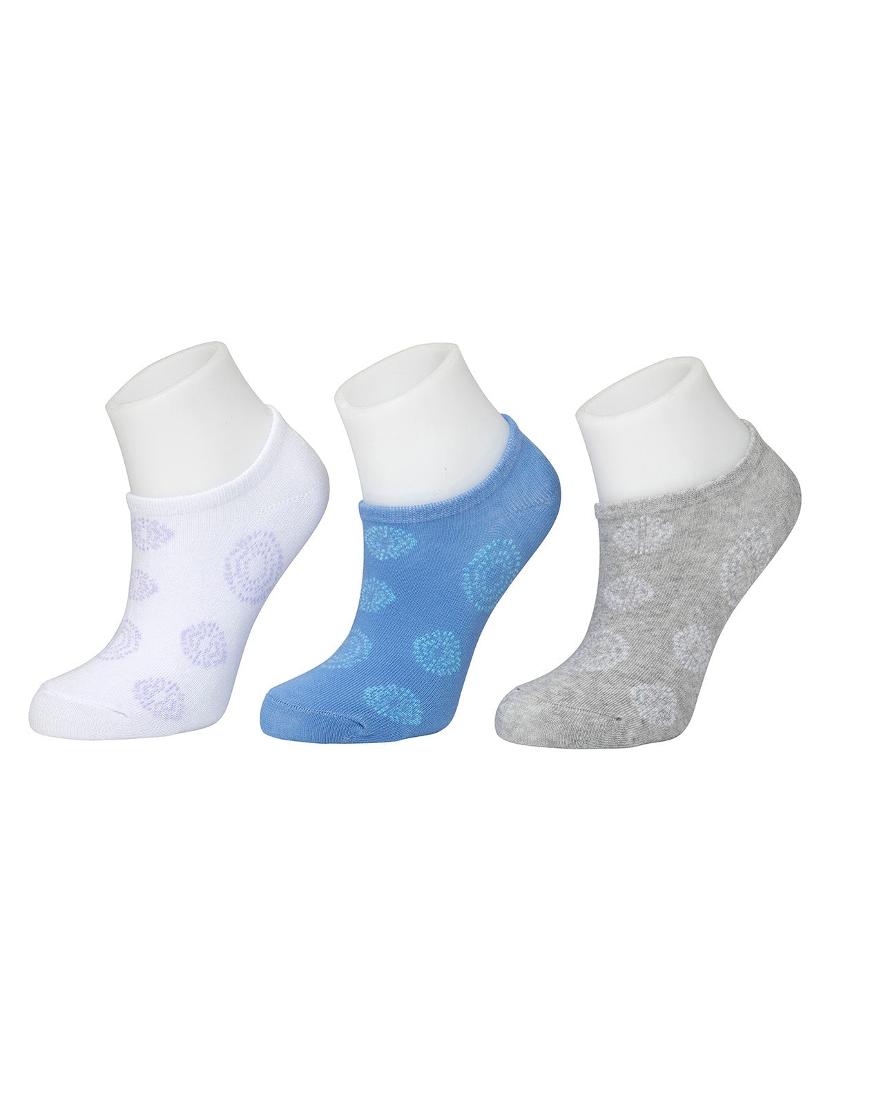 (B)גרבי קרסול סניקרס לנשים צבעוני - 3 זוגות.