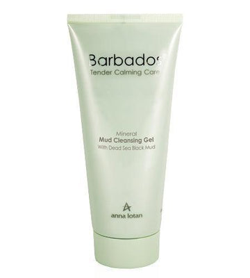 אנה לוטן Barbados ג'ל ניקוי מטהר עם בוץ שחור מים המלח לטיפול בסבוריאה, אדמומיות ואיזון עור שמן 200 מ"ל