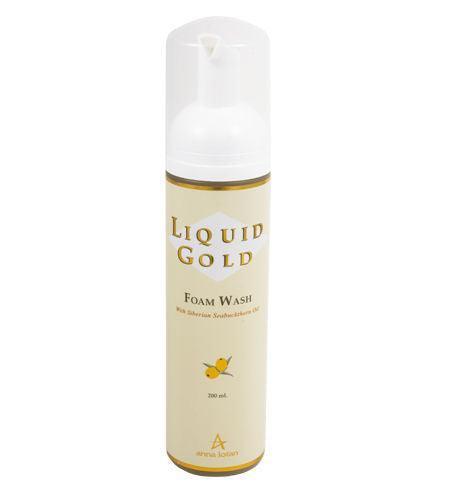 אנה לוטן Liquid Gold קצף ניקוי (Foam Wash) אוורירי ועדין המועשר בשמן אובליפיחה לניקוי יסודי ללא סולפטים 200 מ"ל