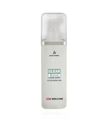 אנה לוטן Clear סבון מינרלי נוזלי (Mineral Liquid Soap) לניקוי עמוק, טיהור ואיזון עור שמן ובעייתי 200 מ"ל
