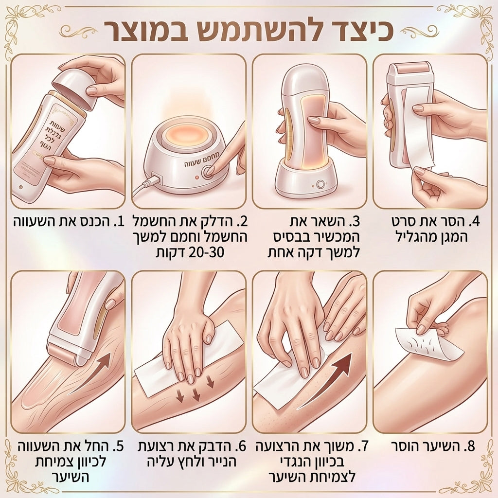 France Beauty Roll-On Warmer | מכשיר חימום חשמלי מהיר לרולר שעווה בעל גופי חימום כפולים ותרמוסטט מיוצב (באישור מכון התקנים)