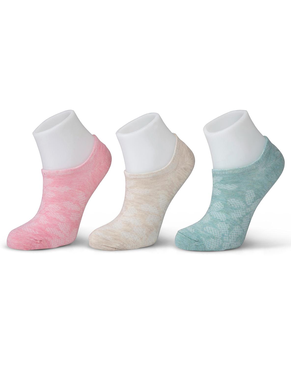 גרבי קרסול סניקרס WeissBros לנשים, 3 זוגות צבעוניים עם סיליקון לאחיזה