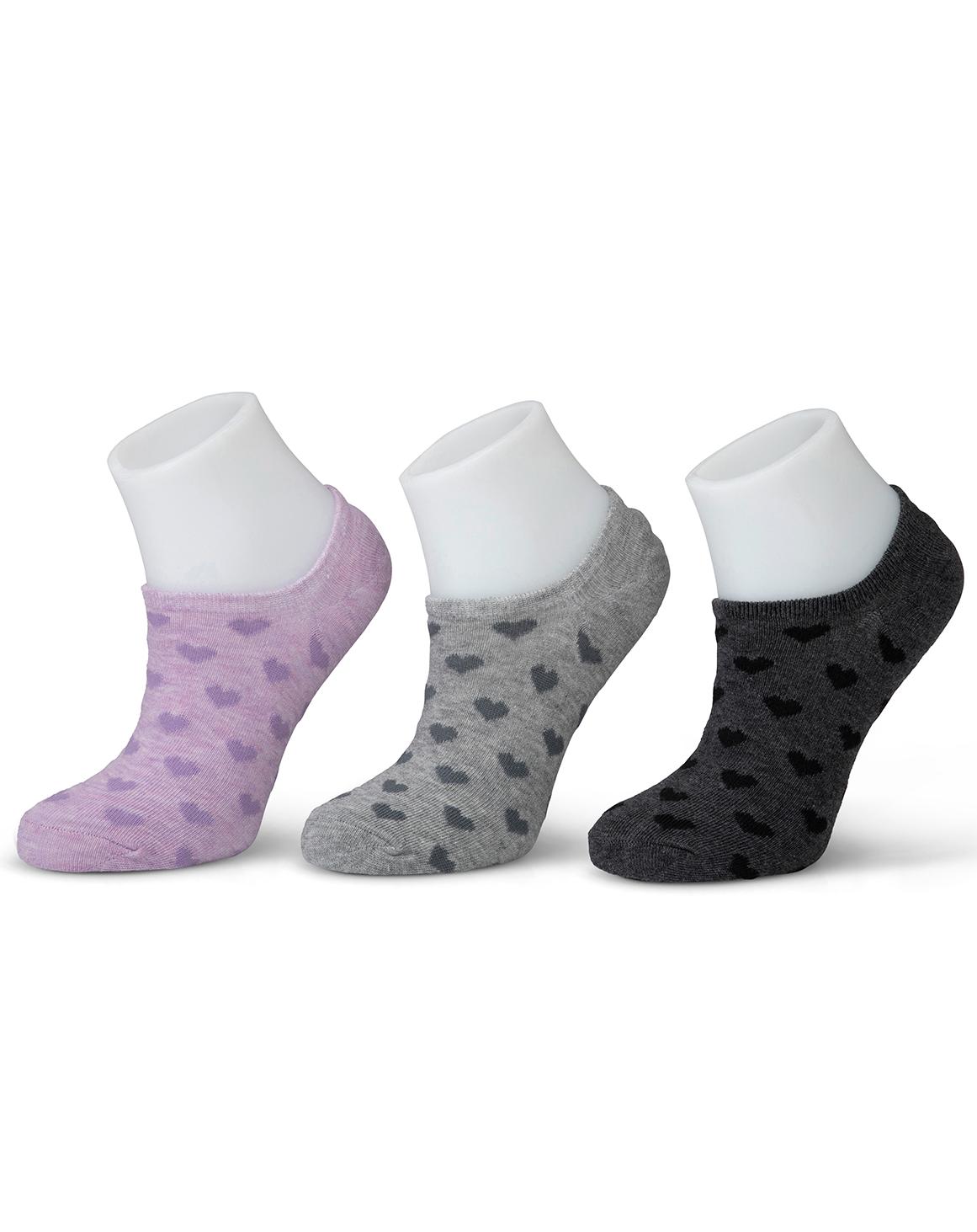 גרבי קרסול סניקרס WeissBros לנשים, 3 זוגות צבעוניים עם סיליקון לאחיזה